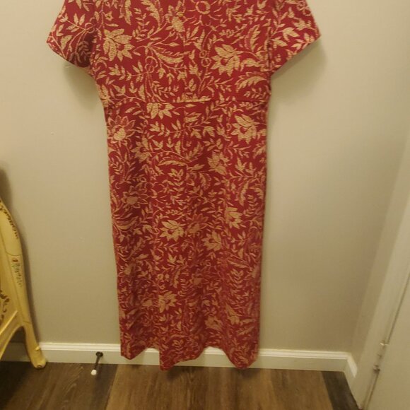 Women's Talbots Dress. Size 8P, Rust color, Leaves design, back zip, Ex Cond! - Picture 5 of 5